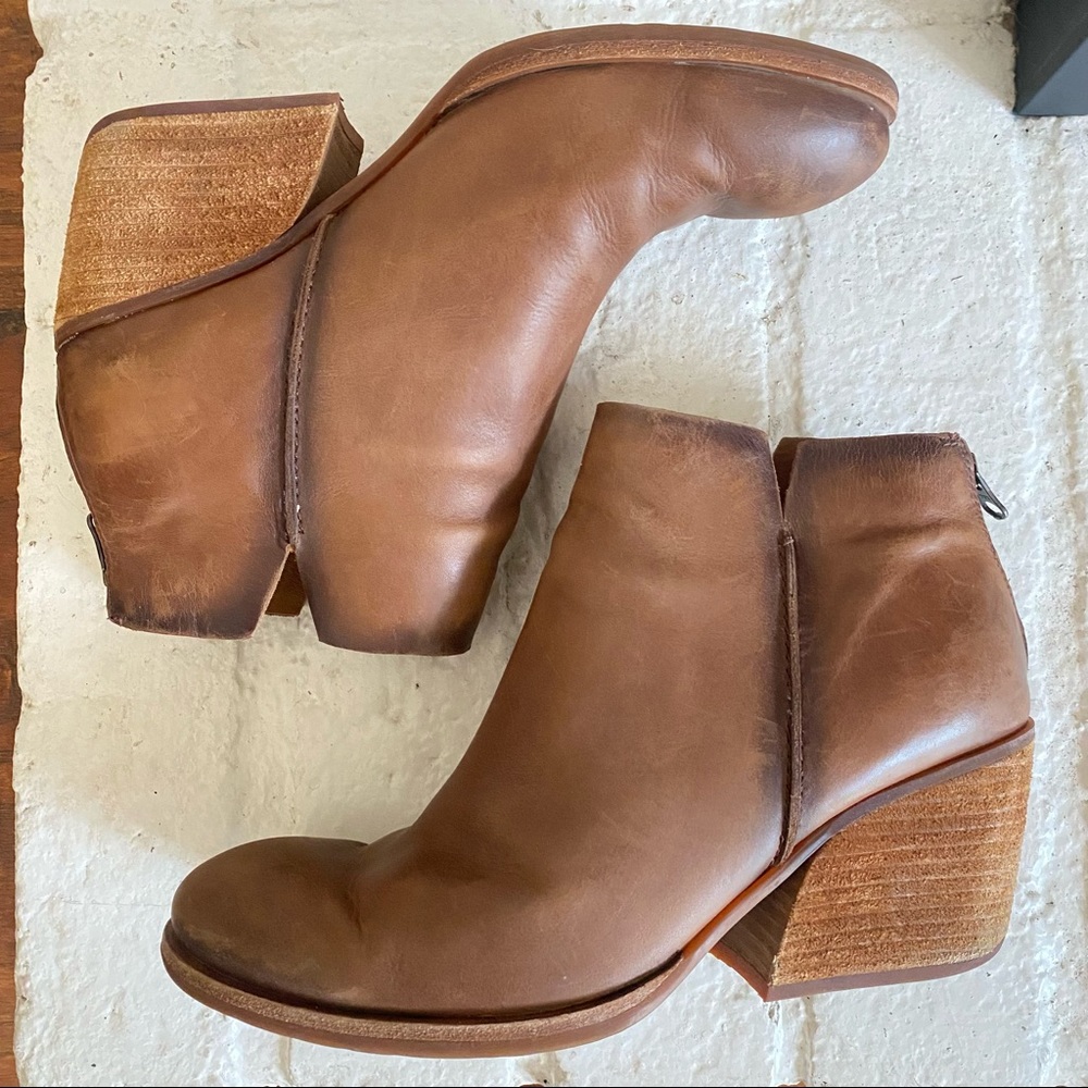 KorkEase Chandra Brown Leather Ankle Boots